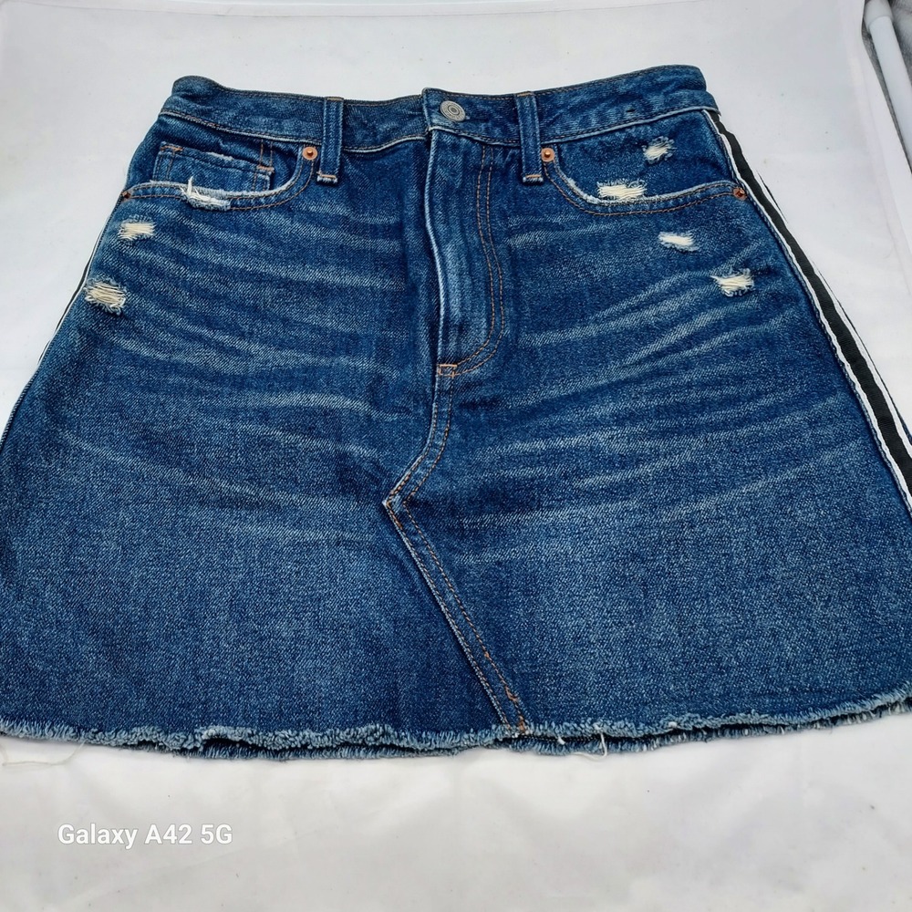 Abercrombie Fitch Zoe‎ Natural Rise Vintage A Line Denim Skirt Size 2